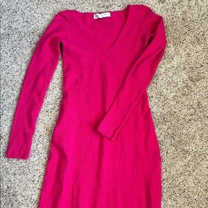 Free People Beach Pink Ribbed Bodycon Midi/Maxi Dress Boho S Resort Vacation